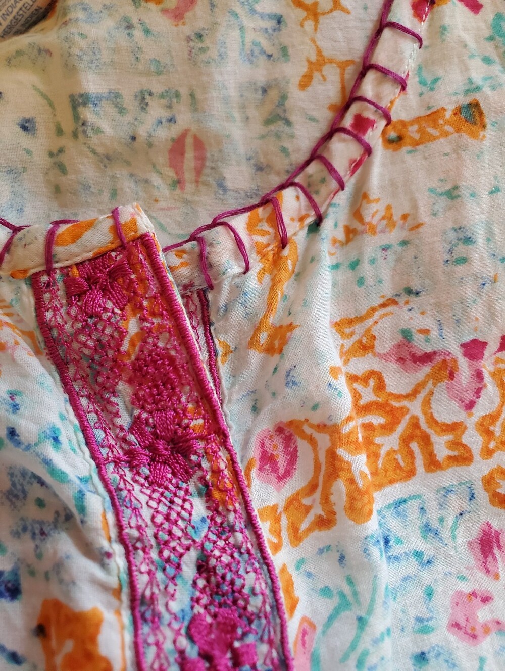 Sigrid Olsen Multi-Color Printed Tunic Top — Yellow & Teal Accents - Picture 5 of 7